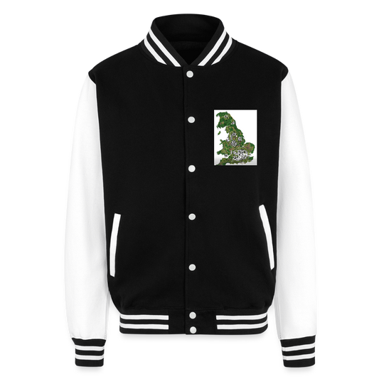 Just Hoods Heavyweight Letterman Jacket GTA - black/white