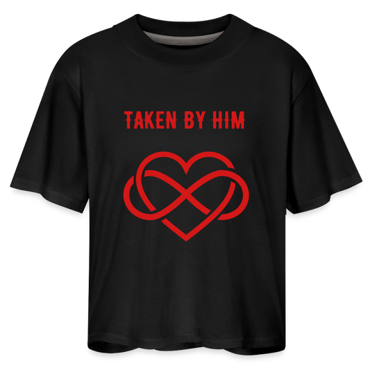 Women's Boxy Tee TAKEN BY HIM - black