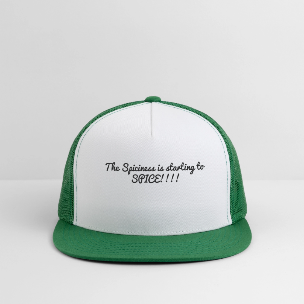 Trucker Hat The Spiciness is starting to  SPICE!!!! - white/kelly green
