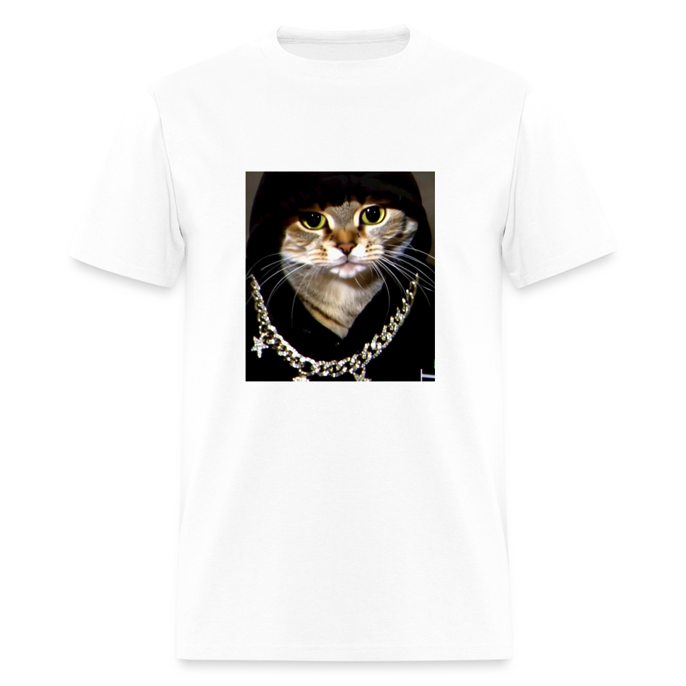 Men's T-Shirt | GILDAN 5000 BLING LING CAT - white