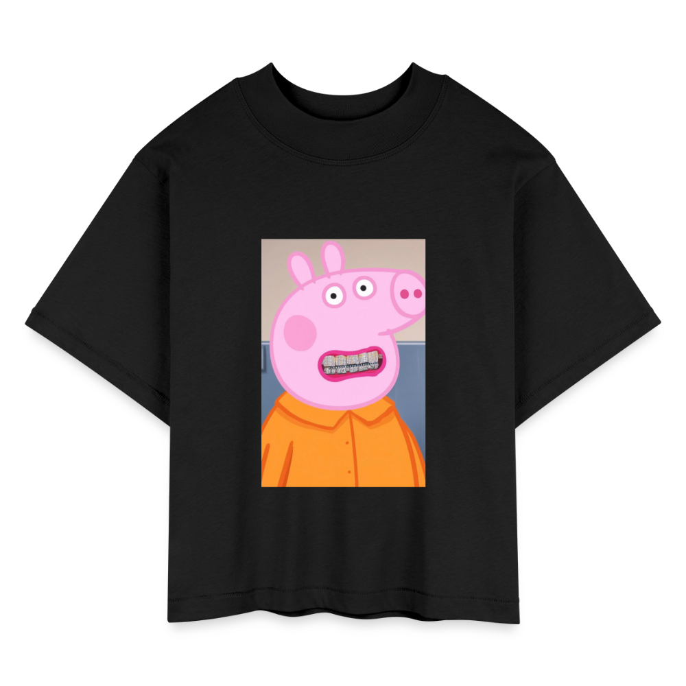 Women's Boxy Tee Peppa - black