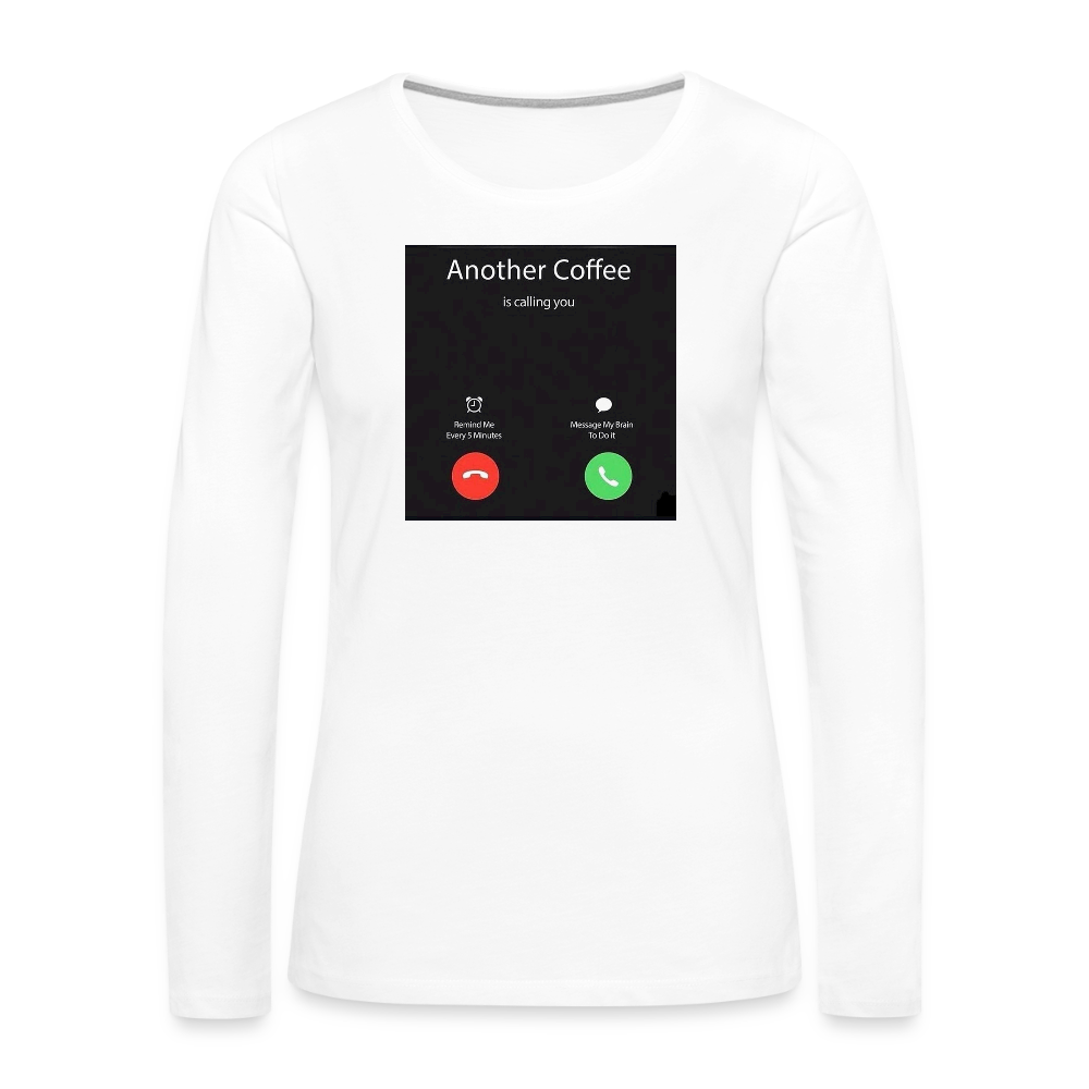 Women's Premium Long Sleeve T-Shirt coffee - white