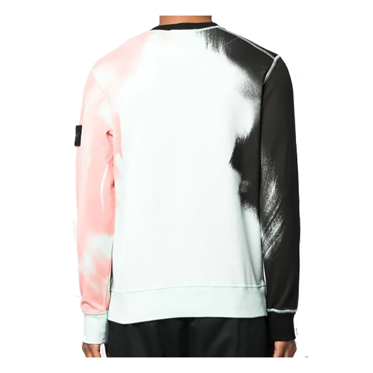 STONE ISLAND COMPASS LOGO PRINT SWEATSHIRT IN PINK