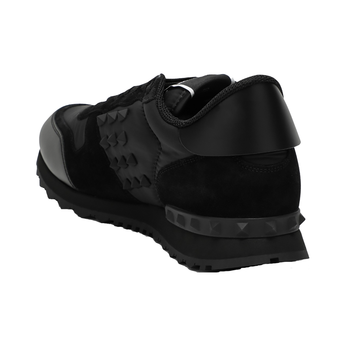 VALENTINO ROCKSTUD NYLON TRAINERS IN BLACK