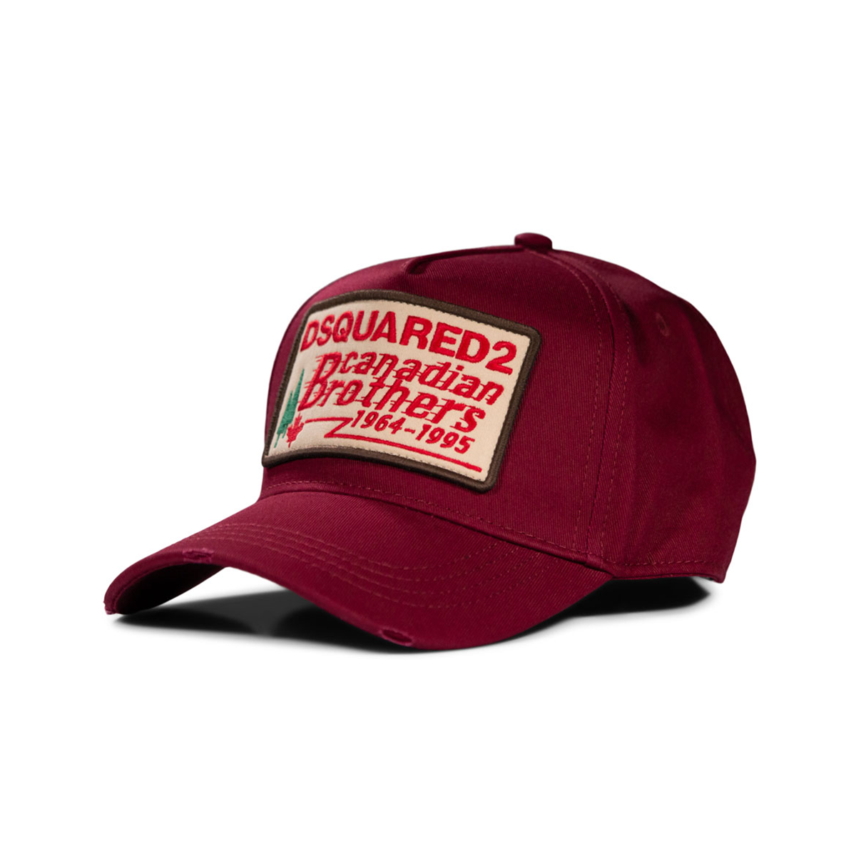 DSQUARED CANADIAN BROTHERS CAP IN BURGUNDY