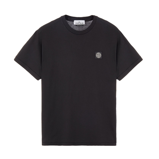 STONE ISLAND LOGO PATCH T-SHIRT IN BLACK