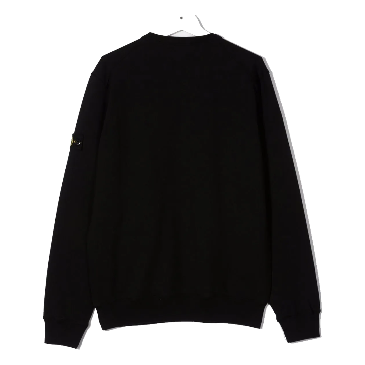 STONE ISLAND JUNIOR ZIP POCKET CREW SWEATER IN BLACK