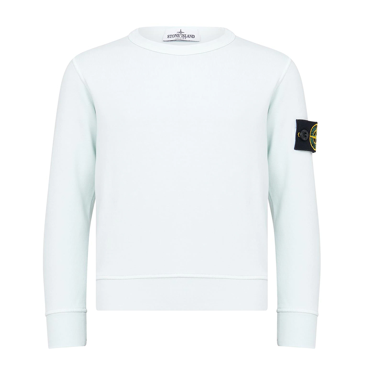 STONE ISLAND JUNIOR COTTON SWEATER IN LIGHT BLUE