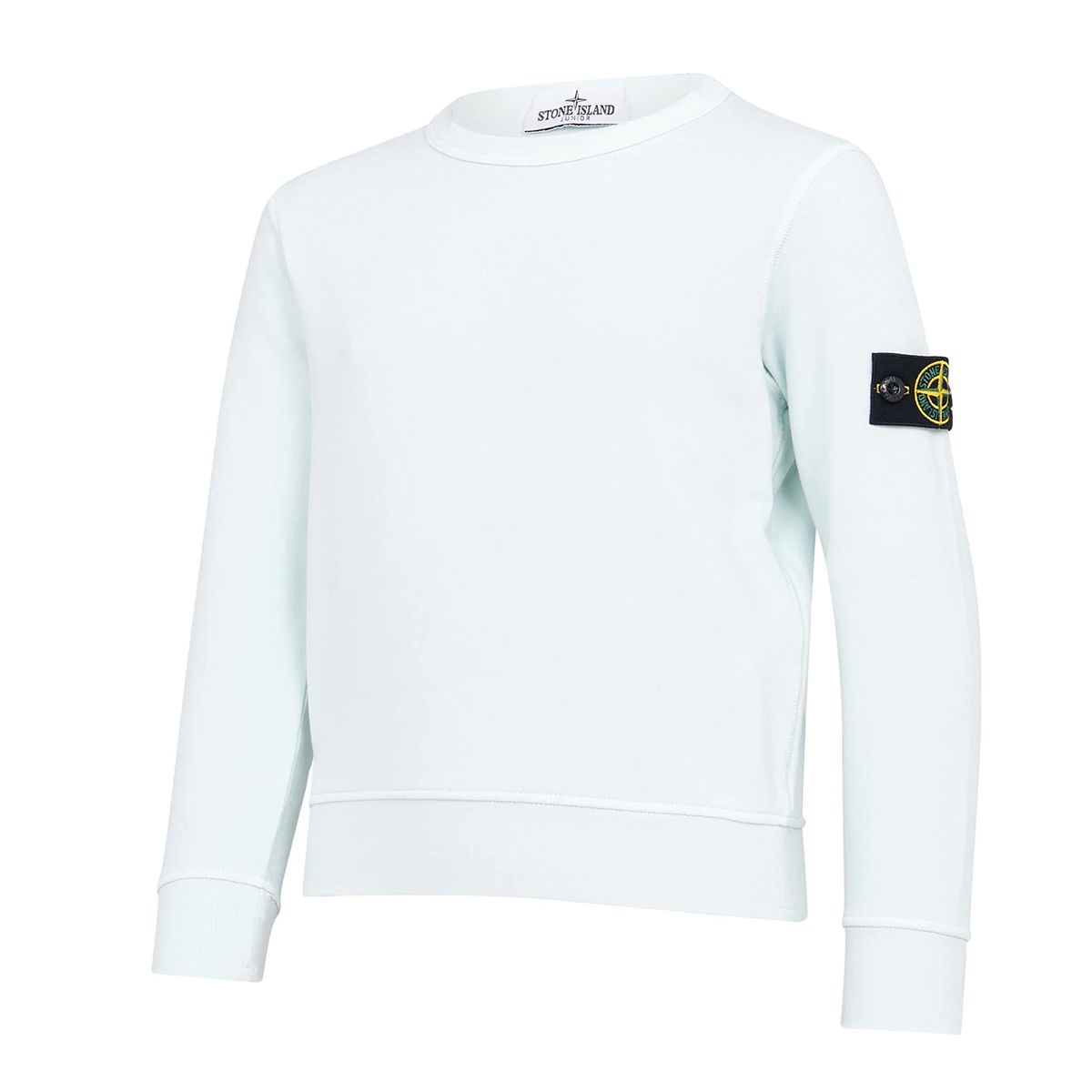 STONE ISLAND JUNIOR COTTON SWEATER IN LIGHT BLUE