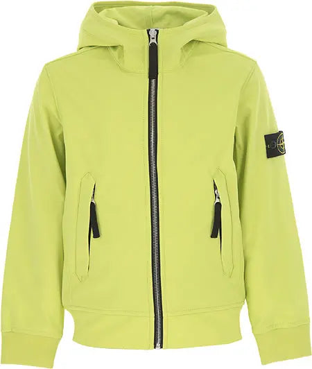 STONE ISLAND JUNIOR SOFT SHELL JACKET IN YELLOW